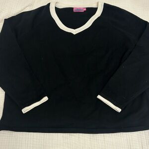 Edikted Black Sweater with Cream Trim